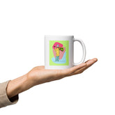 A Man With A Guitar At Half Speed White Glossy Mug - Beyond T-shirts